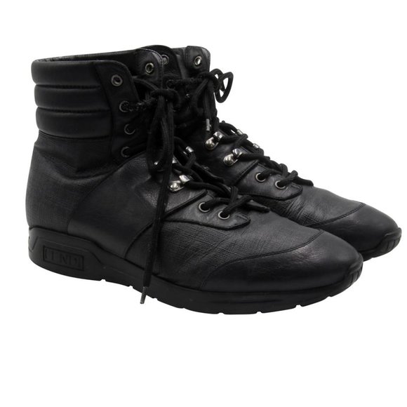 Fendi FF High Top 10 Leather Sneakers Boots FF-0208N-A022 main image 5